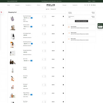 Melia Home Beauty: Stylish Templates for Makeup Stores