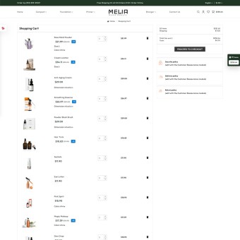 Melia Home Beauty: Stylish Templates for Makeup Stores
