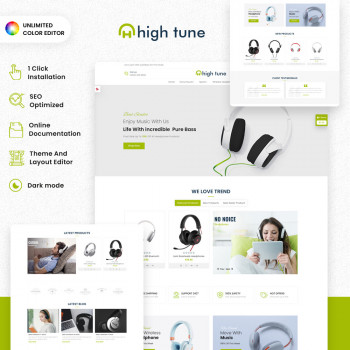 high tune - Modern Theme for Headphone Retailers
