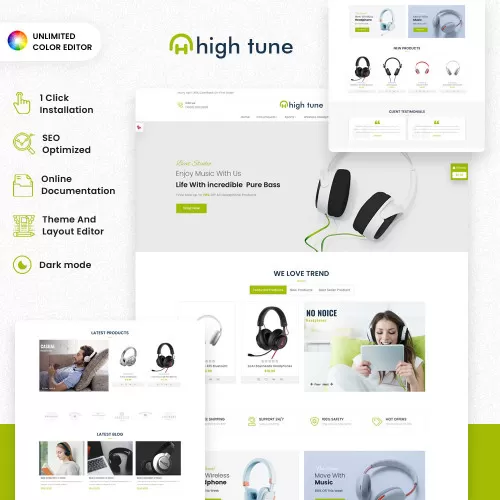 high tune - Modern Theme for Headphone Retailers