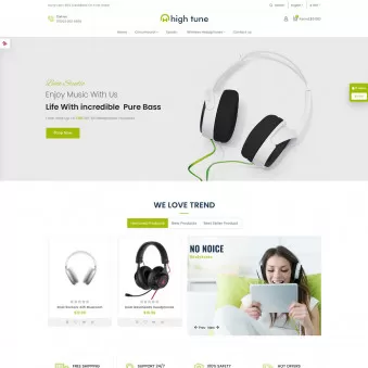 high tune - Modern Theme for Headphone Retailers
