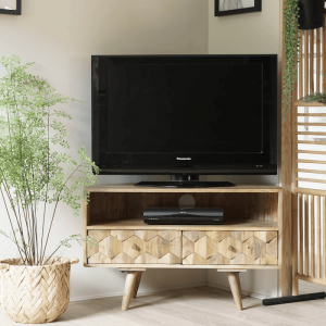 Hjørne TV Stands: Space-Saving Corner TV Solutions