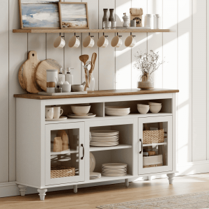 Glasdörrbufféer: Stylish Glass-Door Buffet Showcase