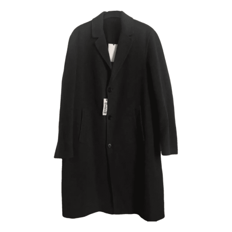 Wool Blend Long Coat with Button-Up Closure