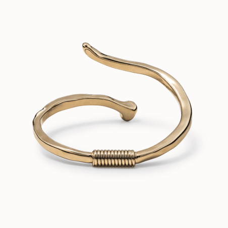 Gold-Plated Cuff Bangle with Open Design