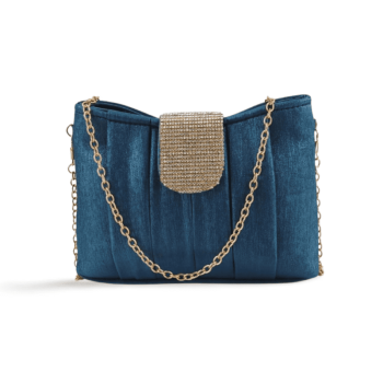 Elegant Satin Clutch with Rhinestone Embellishments