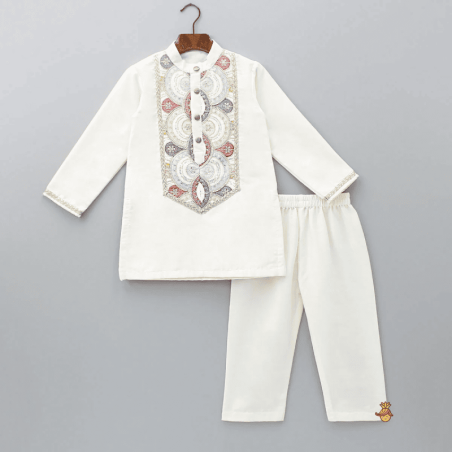 Traditional Embroidered Kurta with Side Slits