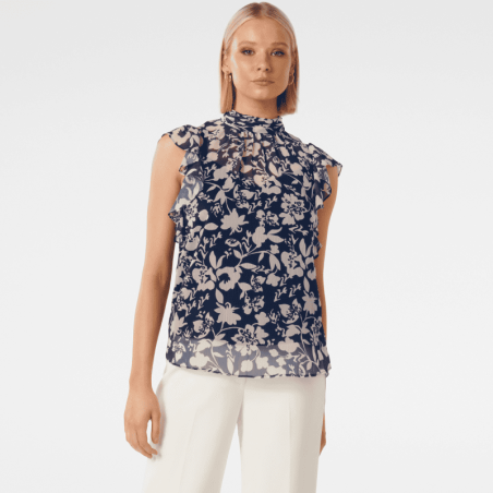 Chic Sleeveless Top with Ruffled Detailing