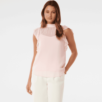 Chic Sleeveless Top with Ruffled Detailing Chic Sleeveless Top with Ruffled Detailing