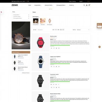 Zenik - Luxury Watch Themes for Your Store