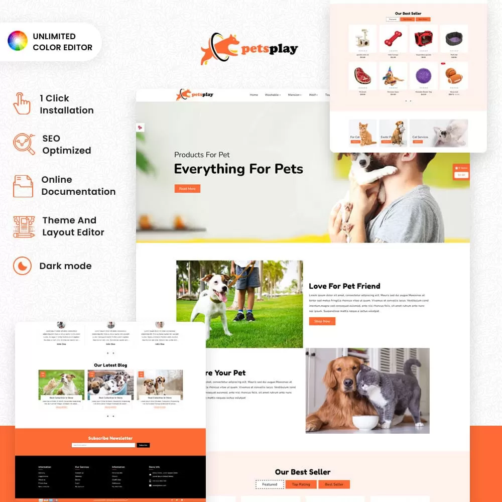 Pet Treats PrestaShop Template – Cuddles & Companions