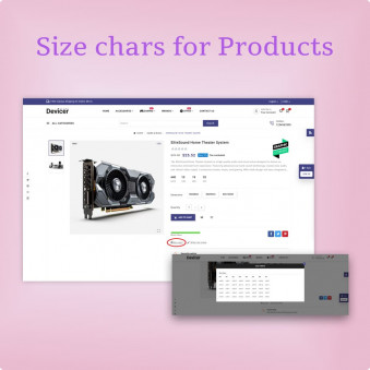 Size chars for Products