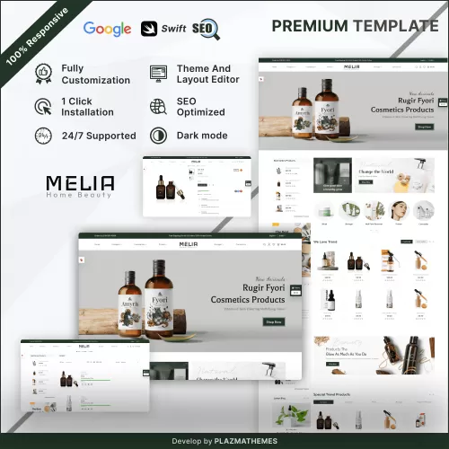 Melia Home Beauty: Stylish Templates for Makeup Stores